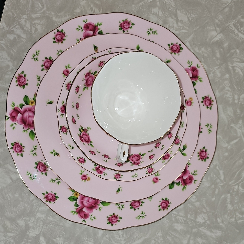 Royal Albert Pink Rose Floral Dinnerware Set